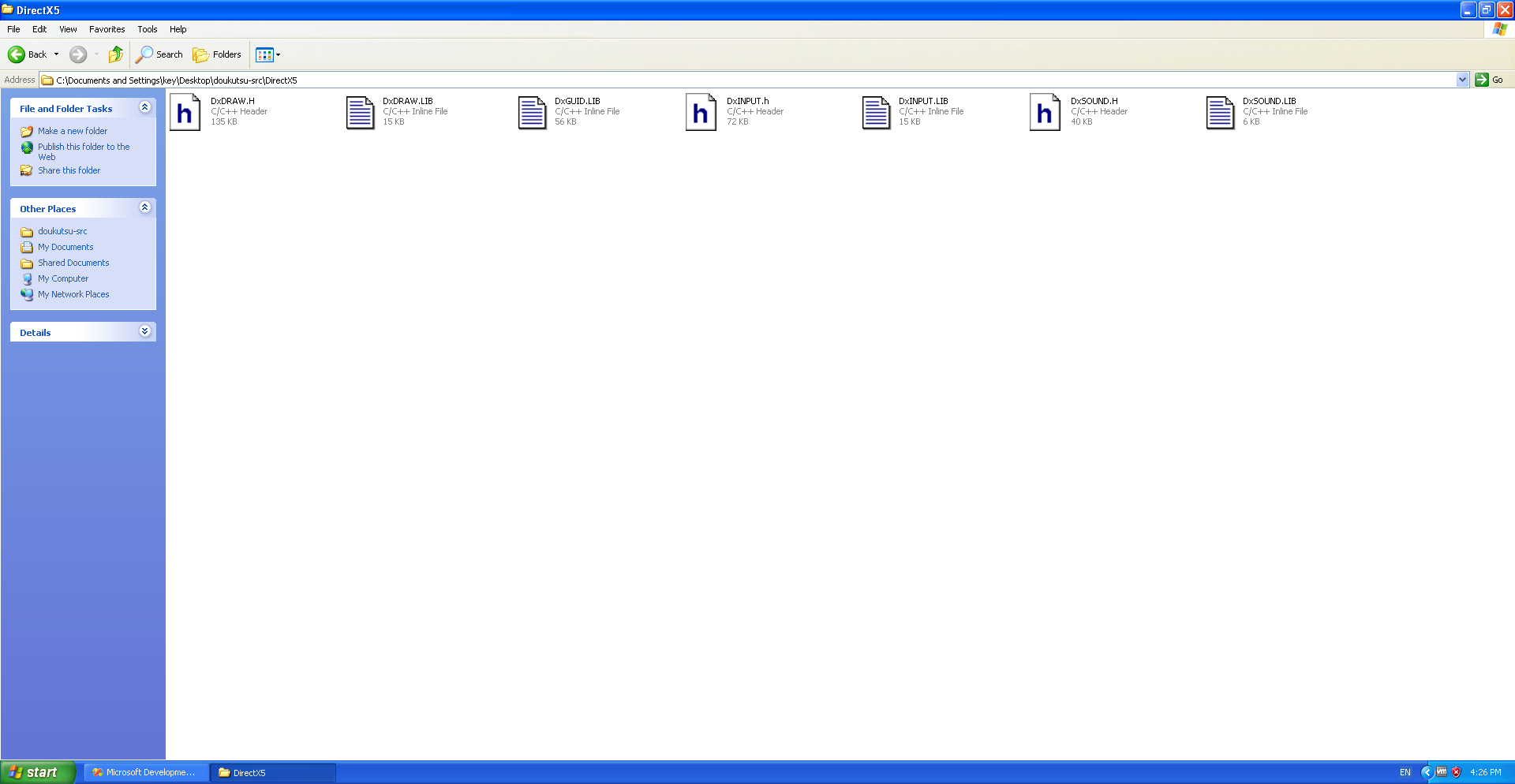 Contents of the DirectX5 folder
